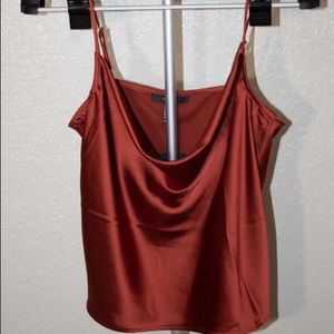 Red satin cami